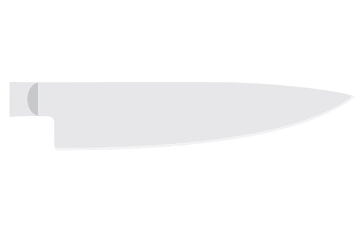 Chef’s knife blade. Described under heading Chef's knife.