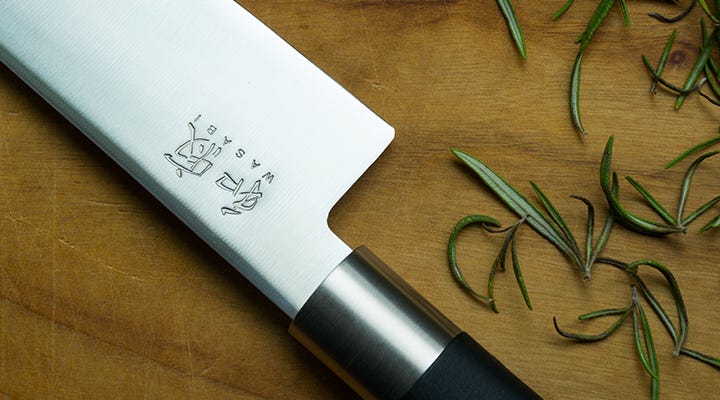 Kai Wasabi blade and handle with rosemary